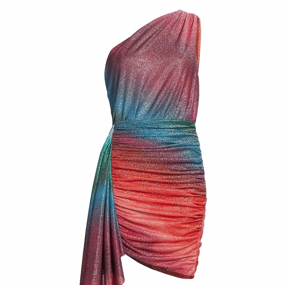 PATBO Sunset One-shoulder Draped Ruched Ombré Lure